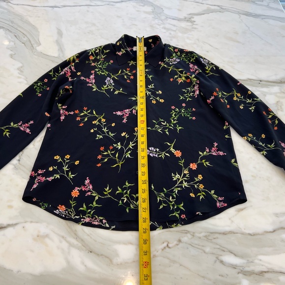 L’AGENCE BLACK FLORAL SILK SHIRT SIZE MEDIUM NWOTS! - Picture 11 of 12